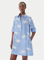 LOLA CASADEMUNT Sukienka koszulowa LS2616135 Niebieski Relaxed Fit. Niebieskie sukienki damskie lola casademunt, m, bez wzorów, z bawełny, bez kołnierzyka, bez ramiączek, koszulowe. Za 627.99 zł.