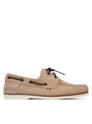 Tommy Hilfiger Półbuty FM0FM05387 Beżowy. Brązowe półbuty męskie Tommy Hilfiger, ze skóry, bez zapięcia. Za 489.99 zł.