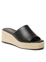 DeeZee Espadryle HRT220719 Czarny. Czarne espadryle damskie DeeZee, bez wzorów, ze skóry, bez obcasa. Za 129.99 zł.