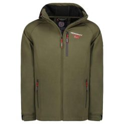 Geographical Norway TAKITO — softshell męski, khaki (WY1161H). Zielone kurtki softshell damskie Geographical Norway, m, bez wzorów, z elastanu, bez kaptura. Za 209.00 zł.