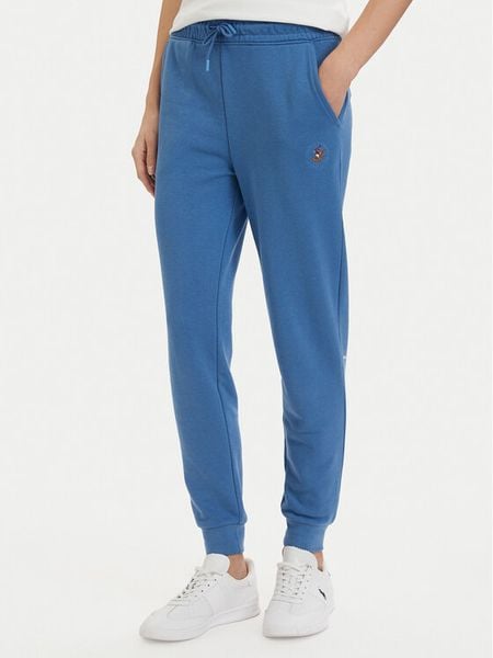 Beverly Hills Polo Club Spodnie dresowe P-SS26W-TF546550 Niebieski Regular Fit. Niebieskie spodnie dresowe damskie Beverly Hills Polo Club, bez wzorów, z bawełny. Za 203.99 zł.