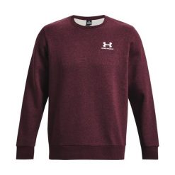 Bluza fitness męska Under Armour Essential Fleece Crew. Czerwone bluzy bez kaptura męskie Under Armour, bez wzorów, sportowe, bez kołnierzyka, bez ramiączek. Za 179.99 zł.