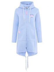 Zwillingsherz Bluza "Be happy & shine" w kolorze błękitnym rozmiar: L/XL. Niebieskie bluzy z kapturem damskie Zwillingsherz, l. Za 264.15 zł.