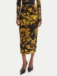 Versace Jeans Couture Spódnica ołówkowa 79HAE806 JS500 Czarny Slim Fit. Czarne spódniczki damskie Versace Jeans Couture, bez wzorów, z jeansu, ołówkowe. Za 829.99 zł.