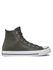 Converse Trampki Chuck Taylor All Star Faux Leather Hi A09481C 371 Zielony. Zielone trampki i tenisówki męskie Converse, bez wzorów, z materiału, bez zapięcia. Za 249.99 zł.