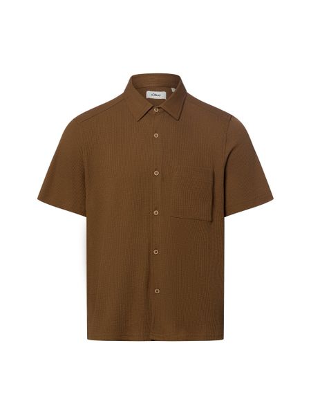 S.Oliver koszula codzienna Mężczyźni Regular Fit brązowy, XXL. Brązowe koszule męskie S.Oliver, m, bez wzorów, z tkaniny, bez kołnierzyka, bez ramiączek. Za 199.95 zł.