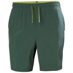 Szorty Helly Hansen Rapide 7". Zielone szorty męskie Helly Hansen, z softshellu, bez kołnierzyka. Za 336.70 zł.
