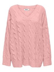 ONLY Sweter w kolorze jasnoróżowym rozmiar: M. Różowe swetry klasyczne damskie Only, m, ze splotem, bez kołnierzyka. Za 96.83 zł.