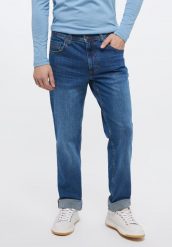 MUSTANG Style Washington MĘSKIE SPODNIE JEANSOWE DENIM BLUE 1013657 5000 783. Niebieskie spodnie materiałowe męskie Mustang, bez wzorów, z denimu. Za 209.99 zł.