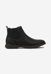Czarne Płaskie Botki Sztyblety z Elastyczną Wstawką Zinrina. Czarne buty zimowe męskie Born2be, z jeansu, bez zapięcia. Za 179.99 zł.