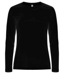 Clique Basic Active-T L/S Damska koszulka z długim rękawem z spun dyed poliestru. Czarne t-shirty damskie CLIQUE, l, bez wzorów, z dzianiny, bez kołnierzyka. Za 96.04 zł.