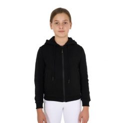 Dziewczęca bluza z kapturem z pełnym zamkiem błyskawicznym Equestro. Czarne bluzy z kapturem damskie EQUESTRO, m, z bawełny. Za 222.90 zł.