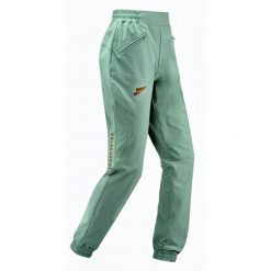 Spodnie boulderowe dla kobiet Turkusowy. Niebieskie spodnie dresowe damskie FELSENFEST, bez wzorów, z elastanu, sportowe. Za 399.99 zł.