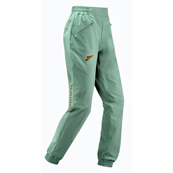 Spodnie boulderowe dla kobiet Turkusowy. Niebieskie spodnie dresowe damskie FELSENFEST, bez wzorów, z elastanu. Za 399.99 zł.