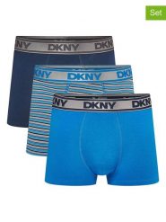 DKNY Bokserki (3 pary) w kolorze granatowo-błękitno-niebieskim rozmiar: M. Niebieskie bokserki męskie DKNY, bez wzorów. Za 91.77 zł.