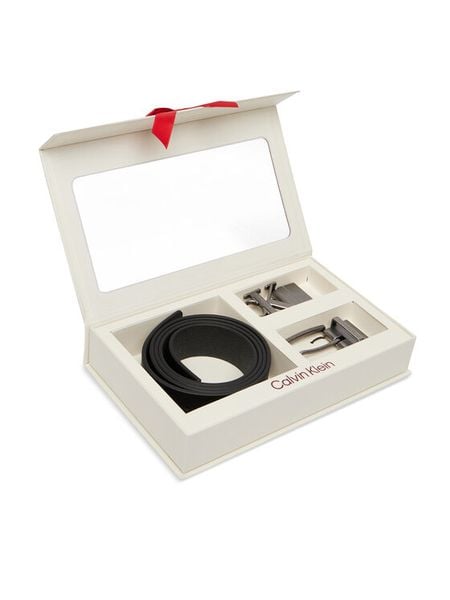 Calvin Klein Pasek Two Belt Rev Gift Set 35Mm LV04D0025G Czarny. Czarne paski męskie CALVIN KLEIN, bez wzorów, ze skóry. Za 409.99 zł.
