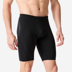 Spodenki pływackie jammer męskie Decathlon 500 Fiti. Brązowe kąpielówki męskie Decathlon, m, bez wzorów, z elastanu, na fitness i siłownię. Za 129.99 zł.