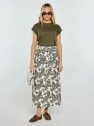 Spódnica damska lniana midi w roślinny wzór Roliana 000. Spódniczki damskie Big Star, l, bez wzorów, z tkaniny, eleganckie, midi, proste. Za 229.99 zł.