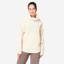 Bluza Do Jogi I Relaksacji Damska Polarowa Beżowa Kimjaly. Brązowe bluzy bez kaptura damskie KIMJALY, l, z bawełny. W wyprzedaży za 99.99 zł.