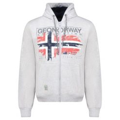 Bluza męska Geographical Norway GRUSTY Blended Grey, mieszana szarość. Czerwone bluzy z kapturem męskie Geographical Norway, m, z bawełny. Za 169.00 zł.