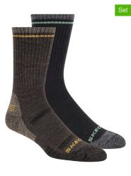 Skechers Skarpety (2 pary) w kolorze brązowym rozmiar: 43-46. Brązowe skarpetki męskie Skechers, bez wzorów, z wełny. Za 21.99 zł.