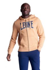 Bluza z kaptur na co dzień na siłownię. Brązowe bluzy sportowe męskie LEONE 1947 APPAREL, xs, z bawełny. Za 210.46 zł.
