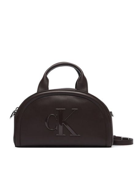 Calvin Klein Torebka Bold Ck Dome Crossbody LV04F3895G Bordowy. Czerwone torebki klasyczne damskie CALVIN KLEIN, bez wzorów, ze skóry, bez dodatków. Za 409.99 zł.