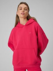 4F Bluza dresowa loose z kapturem damska - czerwona M. Czerwone bluzy z kapturem damskie 4f, m, z dresówki. Za 199.99 zł.