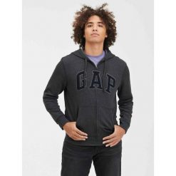 Bluza męska GAP V-Heritage Logo FZ. Szare bluzy bez kaptura męskie GAP, m. Za 129.99 zł.