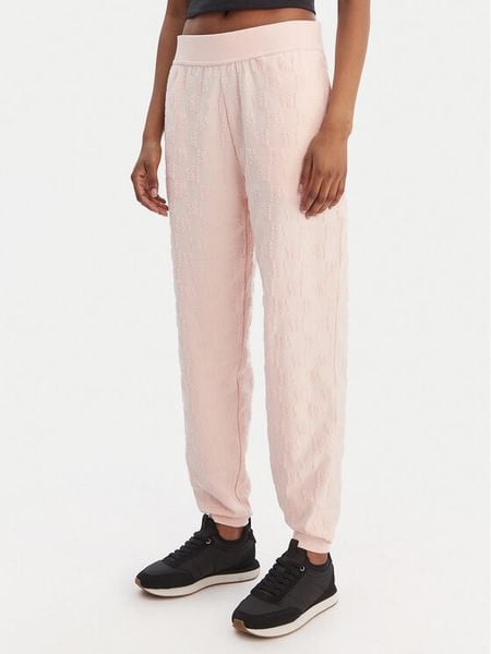 HUGO Spodnie dresowe Monogram 50556809 Różowy Regular Fit. Czerwone spodnie dresowe damskie Hugo, s, bez wzorów, z bawełny. Za 399.99 zł.