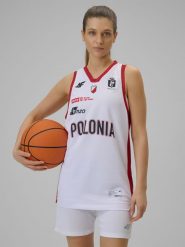 4F Koszulka meczowa replika domowa z sezonu 2025/26 damska 4F x Polonia Warszawa - biała XXL. Białe bluzki sportowe damskie 4f, xxl, z dzianiny, bez kołnierzyka, bez ramiączek. Za 189.99 zł.