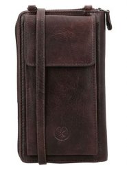 HIDE & STITCHES Skórzana torebka w kolorze ciemnobrązowym na telefon - 11 x 19 x 3 cm rozmiar: onesize. Brązowe torebki klasyczne damskie HIDE & STITCHES, bez wzorów, z materiału, bez dodatków. Za 160.96 zł.