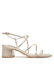 Steve Madden Sandały Remmi SM11003296 Złoty. Żółte sandały damskie Steve Madden, bez wzorów, ze skóry, bez obcasa, na słupku. Za 309.99 zł.