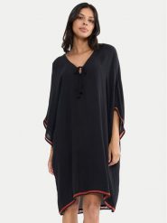 Triumph Sukienka plażowa Beach MyWear 10226474 Czarny Relaxed Fit. Czarne sukienki damskie Triumph, na plażę, bez wzorów, z wiskozy, bez kołnierzyka, bez ramiączek. Za 179.99 zł.