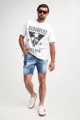 Spodenki męskie jeansowe Marine DSQUARED2. Szorty męskie Dsquared2, z jeansu, bez kołnierzyka. Za 2,149.00 zł.