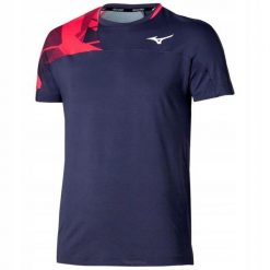 Koszulka sportowa Mizuno Daybreakers Shadow SS Tee. Niebieskie t-shirty sportowe męskie Mizuno, l, z materiału, bez ramiączek, na fitness i siłownię. Za 118.30 zł.