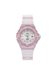 Casio Zegarek Lady Translucent LRW-200HS-4EVEF Różowy. Czerwone, analogowe zegarki damskie Casio. Za 179.99 zł.