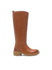 Lasocki Kozaki KAP-SL-21703 Brązowy. Brązowe kozaki damskie Lasocki, ze skóry, bez obcasa, na płaskiej podeszwie. Za 299.99 zł.