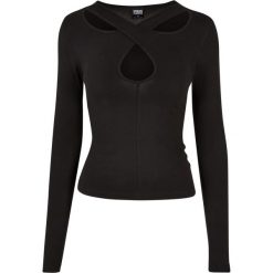 Damska koszulka z długim rękawem Urban Classics Crossed Cut Out. Czarne t-shirty damskie Urban Classics, s, bez wzorów, bez ramiączek. Za 84.65 zł.