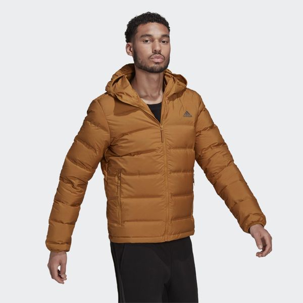 Kurtka puchowa adidas Helionic Ed. Brązowe kurtki męskie Adidas, m, bez wzorów, z puchu, sportowe, bez kaptura. W wyprzedaży za 517.70 zł.