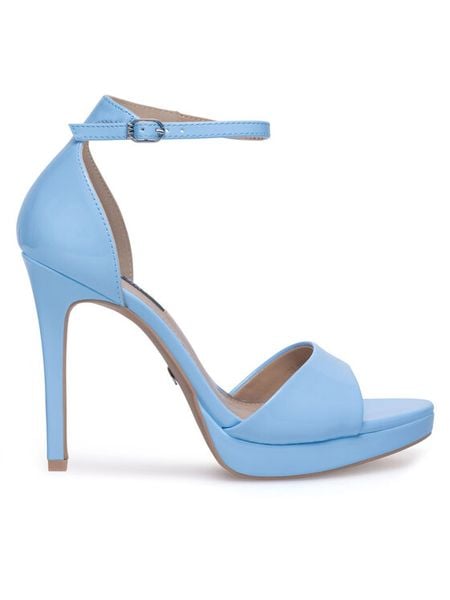 Nine West Sandały WFA2733-2 Niebieski. Niebieskie sandały damskie Nine West, bez wzorów, z syntetyku, bez obcasa, na szpilce. Za 114.99 zł.