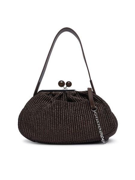 Weekend Max Mara Torebka 2615511105650 Brązowy ciemny. Brązowe torebki klasyczne damskie Weekend Max Mara, bez wzorów, z materiału, wizytowe, bez kołnierzyka, bez ramiączek. Za 1,579.00 zł.