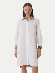 LOLA CASADEMUNT Sukienka koszulowa LS2615118 Écru Loose Fit. Sukienki damskie lola casademunt, s, bez wzorów, z bawełny, bez kołnierzyka, bez ramiączek, koszulowe. Za 627.99 zł.