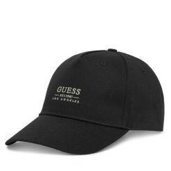 Czapka z daszkiem Guess. Czarne czapki męskie Guess, z aplikacjami. Za 99.99 zł.