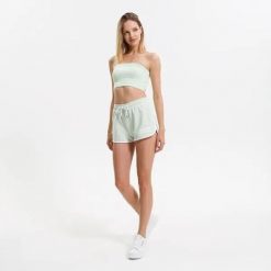 ELLESSE TOP DAMSKI XS logo ZIELONY. Zielone topy sportowe damskie Ellesse, uniwersalny, bez wzorów, z bawełny, bez ramiączek. Za 74.05 zł.