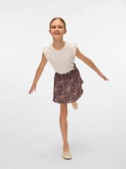 Vero Moda Girl Koszulka "Lotta" w kolorze kremowym rozmiar: 122/128. Brązowe koszulki dziewczęce Vero Moda Girl, bez wzorów, z bawełny, bez ramiączek. Za 65.85 zł.
