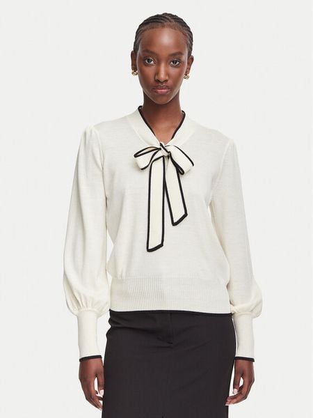 Luisa Spagnoli Sweter Maggiolone 100461 Kremowy Regular Fit. Białe swetry klasyczne damskie Luisa Spagnoli, xl, bez kołnierzyka. Za 1,259.00 zł.