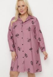Ciemnoróżowa Koszulowa Sukienka z Guzikami i Regulowanymi Rękawami Xatella. Czerwone sukienki damskie Born2be, plus size, bez wzorów, bez kołnierzyka, plus size, bez ramiączek, midi, dopasowane. W wyprzedaży za 55.99 zł.