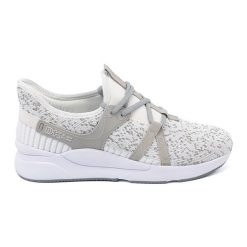 Buty sportowe biało-szare białe. Białe obuwie treningowe damskie na fitness i siłownię. Za 151.58 zł.