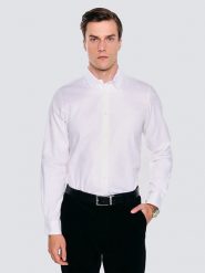 BIG STAR Koszula - Regular fit - w kolorze białym rozmiar: M. Białe koszule męskie Big Star, m, bez wzorów, z bawełny, bez kołnierzyka, bez ramiączek. Za 124.99 zł.